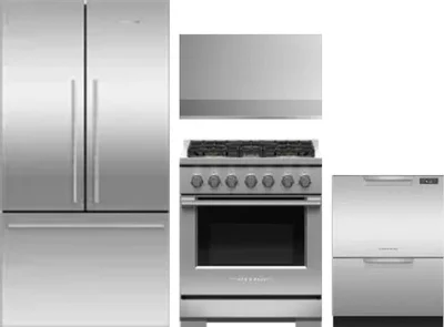 4 Piece Package Includes Refrigerator, Range, Hood And Dishwasher